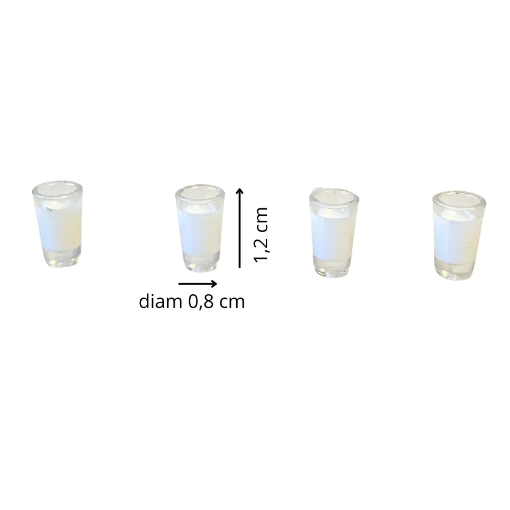 Set of 4 Glasses with Milk for 10–12 cm Nativity Figures