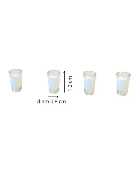 Set 4 bicchieri con latte per statue da 10-12 cm