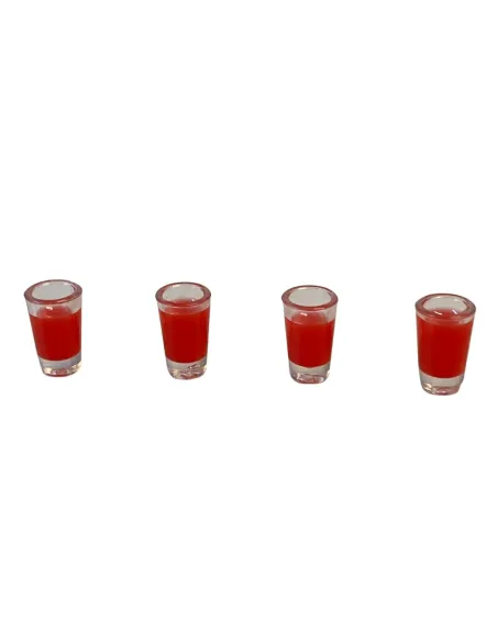 Set of 4 Glasses with Blood Orange Juice for 10–12 cm Nativity Figures