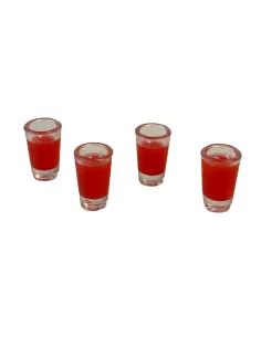 Set of 4 Glasses with Blood Orange Juice for 10–12 cm Nativity Figures