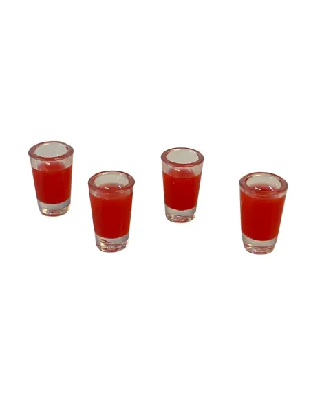 Set of 4 Glasses with Blood Orange Juice for 10–12 cm Nativity Figures