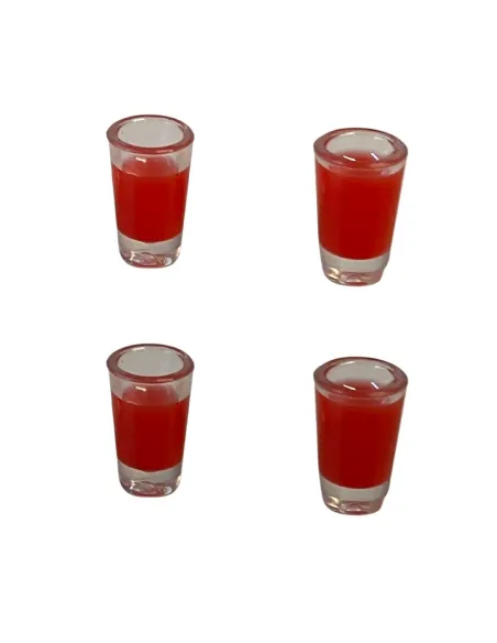 Set 4 bicchieri con spremuta arancia rossa per statue da 10-12 cm