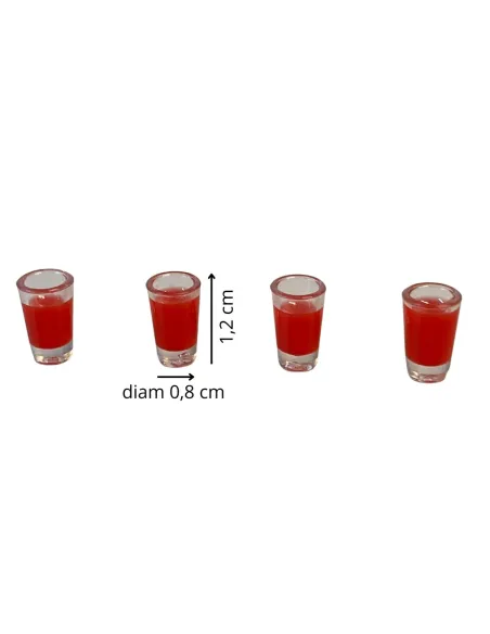 Set of 4 Glasses with Blood Orange Juice for 10–12 cm Nativity Figures