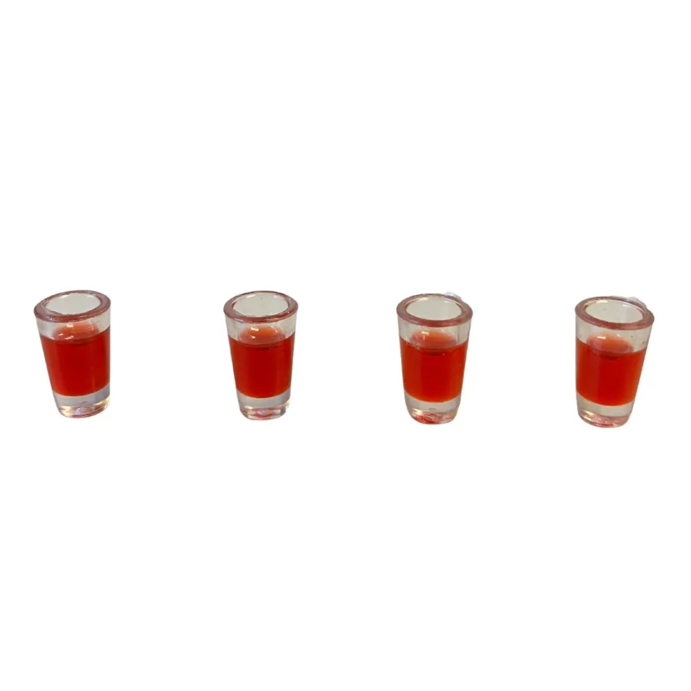 Set of 4 Glasses with Red Wine for 10–12 cm Nativity Figures