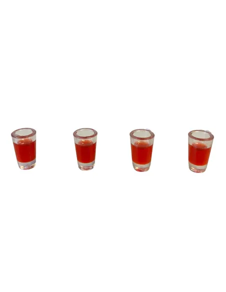 Set of 4 Glasses with Red Wine for 10–12 cm Nativity Figures