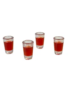 Set of 4 Glasses with Red Wine for 10–12 cm Nativity Figures