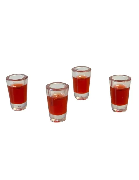 Set of 4 Glasses with Red Wine for 10–12 cm Nativity Figures