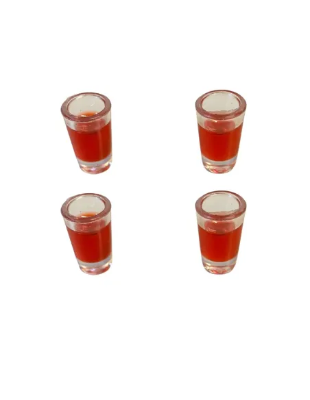 Set of 4 Glasses with Red Wine for 10–12 cm Nativity Figures
