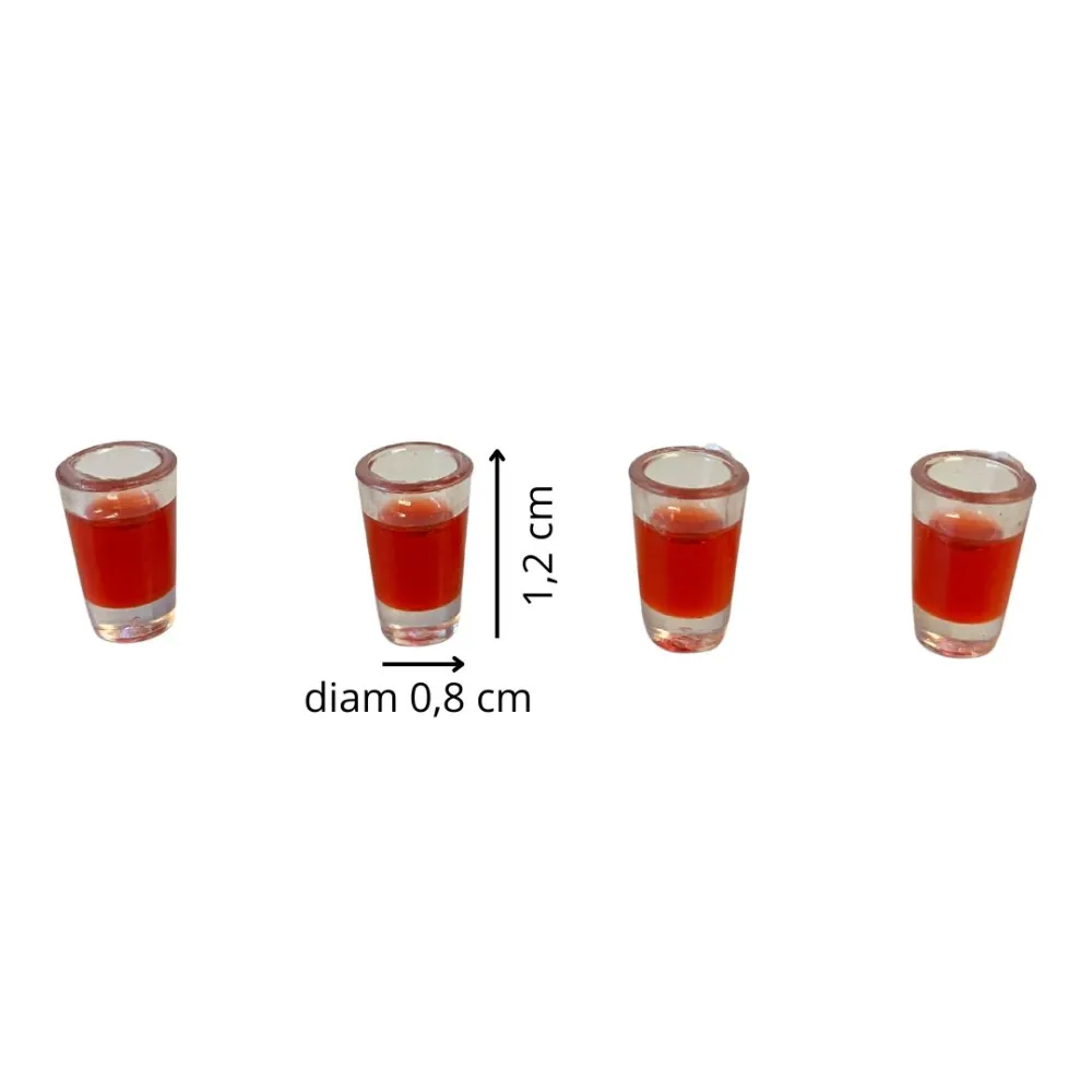 Set of 4 Glasses with Red Wine for 10–12 cm Nativity Figures