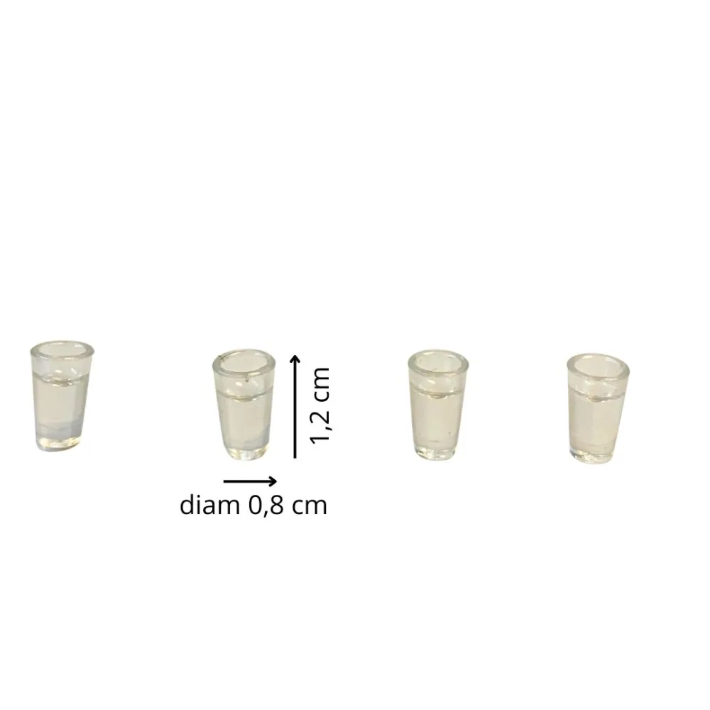 Set of 4 Glasses with Water for 10–12 cm Nativity Figures