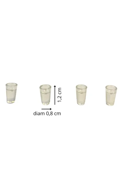 Set of 4 Glasses with Water for 10–12 cm Nativity Figures