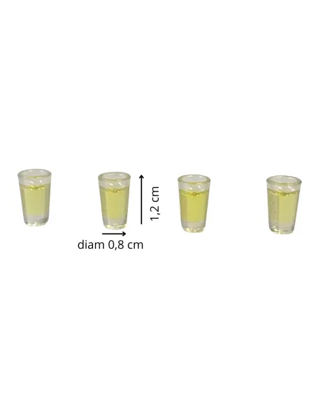 Set 4 bicchieri con limonata per statue da 10-12 cm