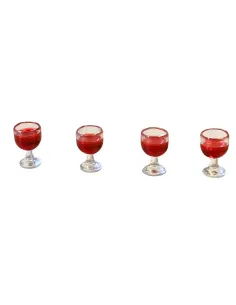 Set of 4 Wine Glasses with Red Wine for 10–12 cm Nativity Figures 2