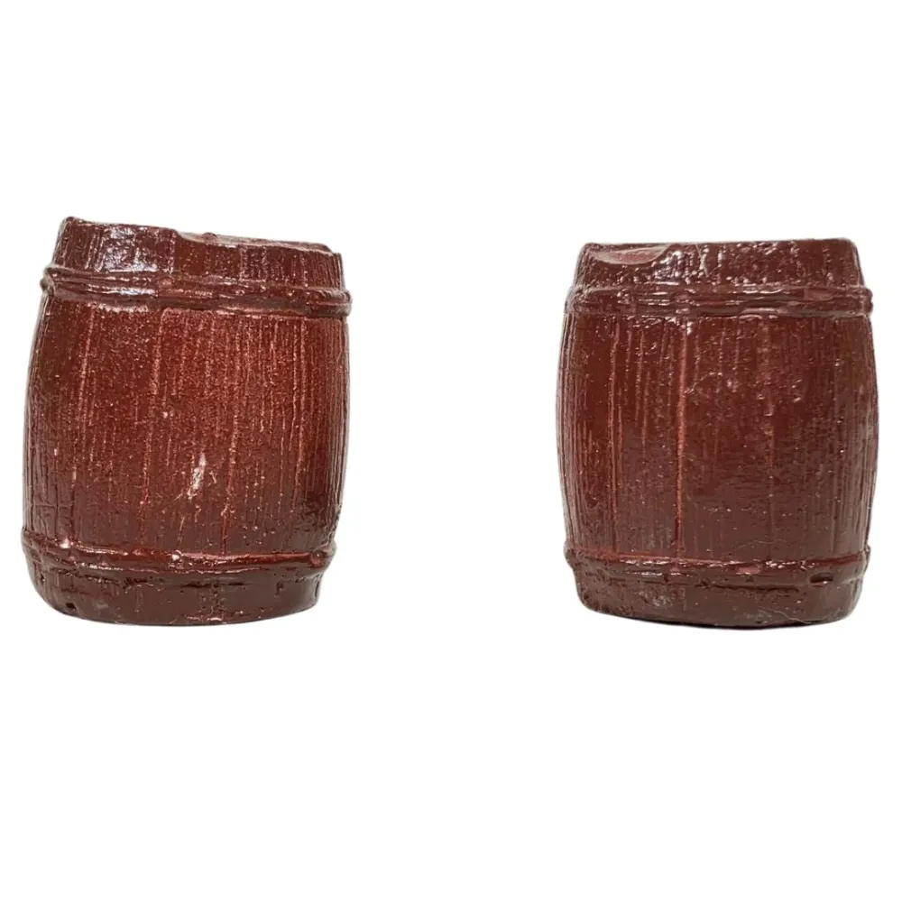 Set of Two Plaster Barrels for 6–12 cm Nativity Figures
