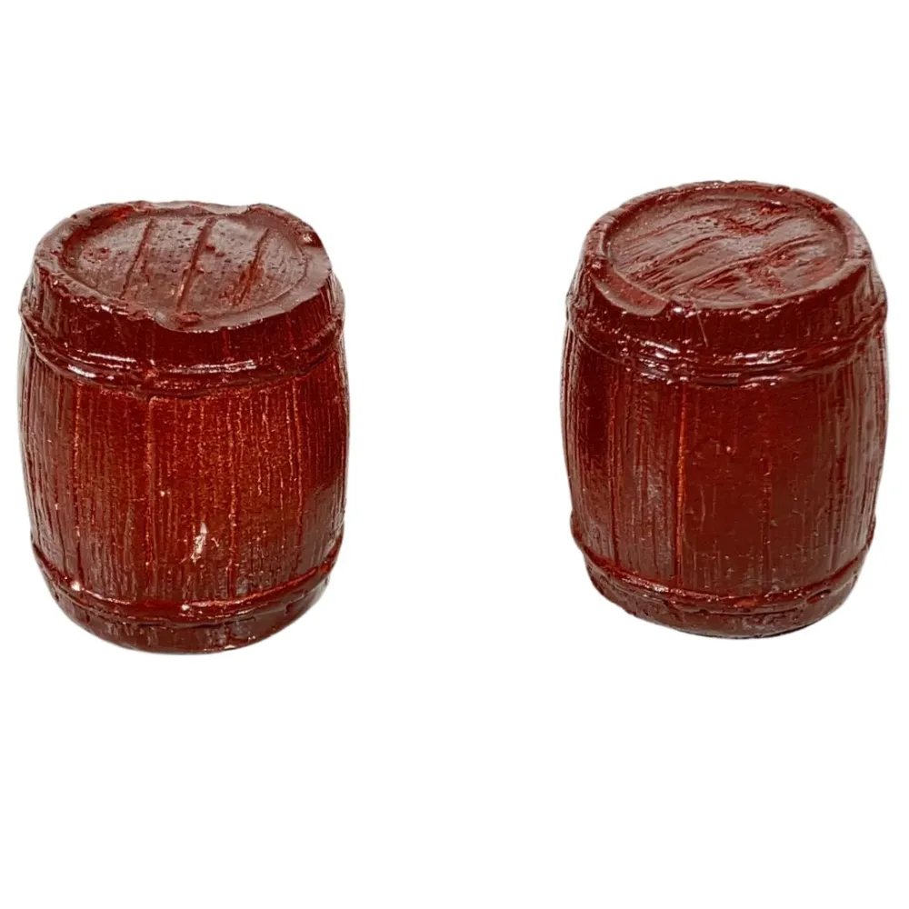 Set of Two Plaster Barrels for 6–12 cm Nativity Figures