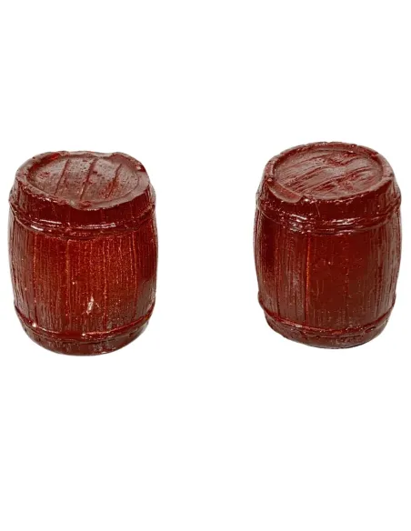 Set of Two Plaster Barrels for 6–12 cm Nativity Figures