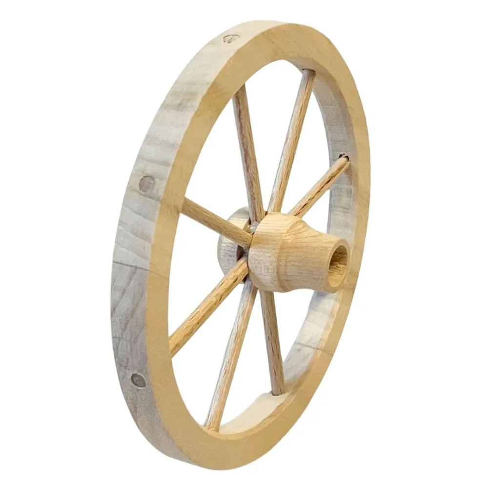 9 cm Diameter Wooden Cart Wheel for 25–30 cm Nativity Figures