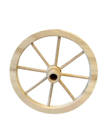 9 cm Diameter Wooden Cart Wheel for 25–30 cm Nativity Figures
