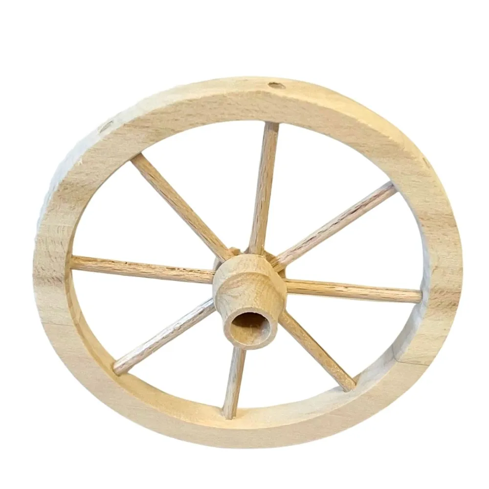 9 cm Diameter Wooden Cart Wheel for 25–30 cm Nativity Figures