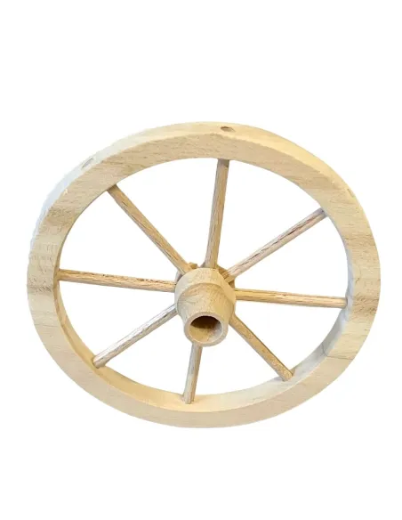 9 cm Diameter Wooden Cart Wheel for 25–30 cm Nativity Figures
