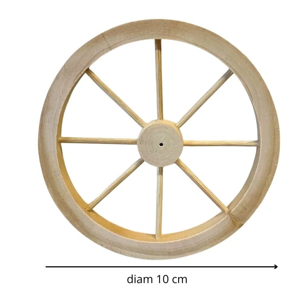 10 cm Diameter Wooden Cart Wheel for 30 cm Nativity Figures