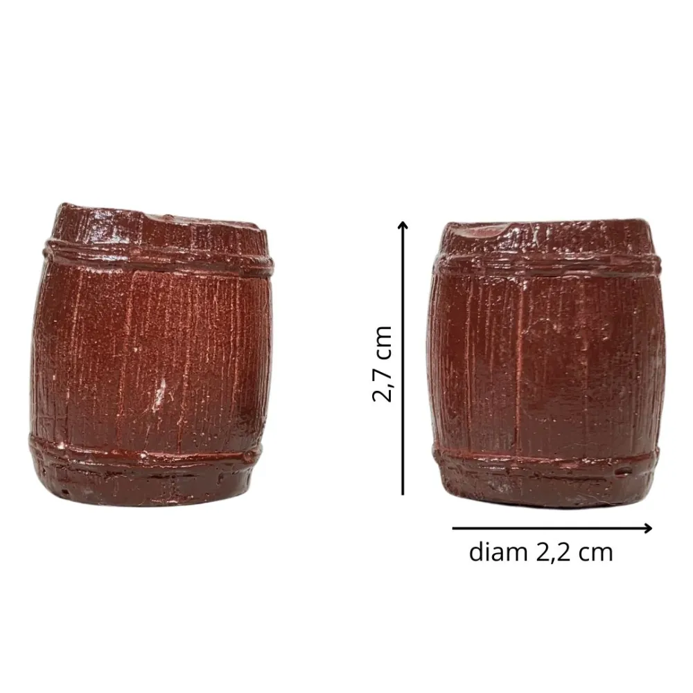Set of Two Plaster Barrels for 6–12 cm Nativity Figures