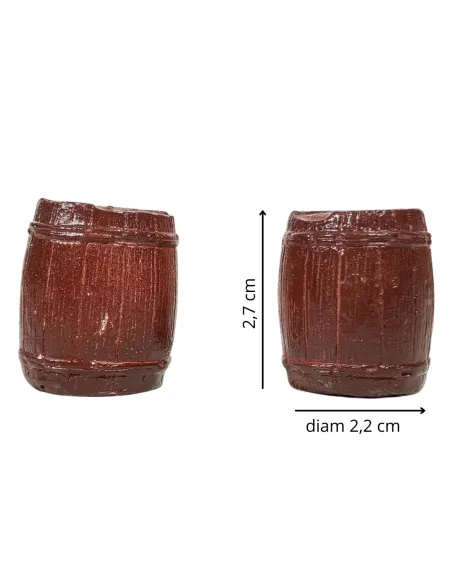Set of Two Plaster Barrels for 6–12 cm Nativity Figures