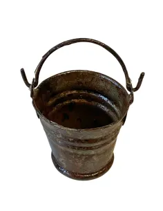 Secchio in lamiera effetto ruggine per statue da 20 cm 2