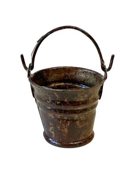Secchio in lamiera effetto ruggine per statue da 20 cm