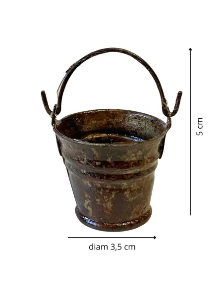 Rusted Sheet Metal Bucket with Handle for 20 cm Nativity Figures