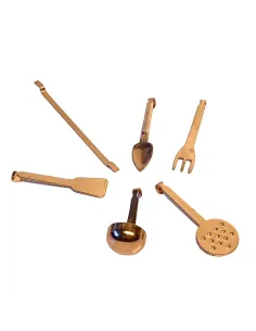 Set 6 pezzi utensili da cucina in rame per statue da 30 cm