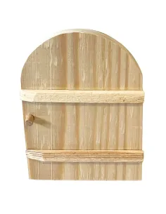 Arched natural wood door for 10 cm Nativity figures 2