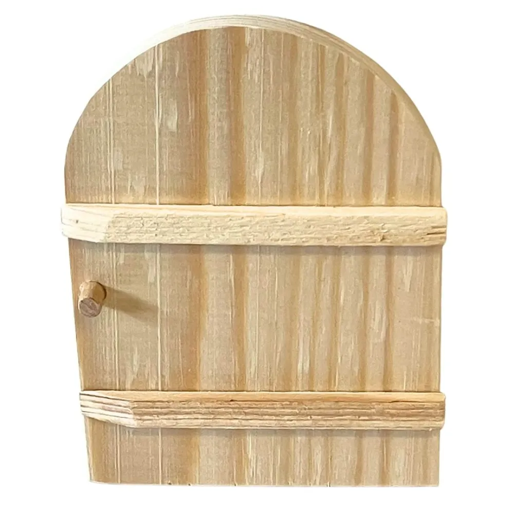 Arched natural wood door for 10 cm Nativity figures