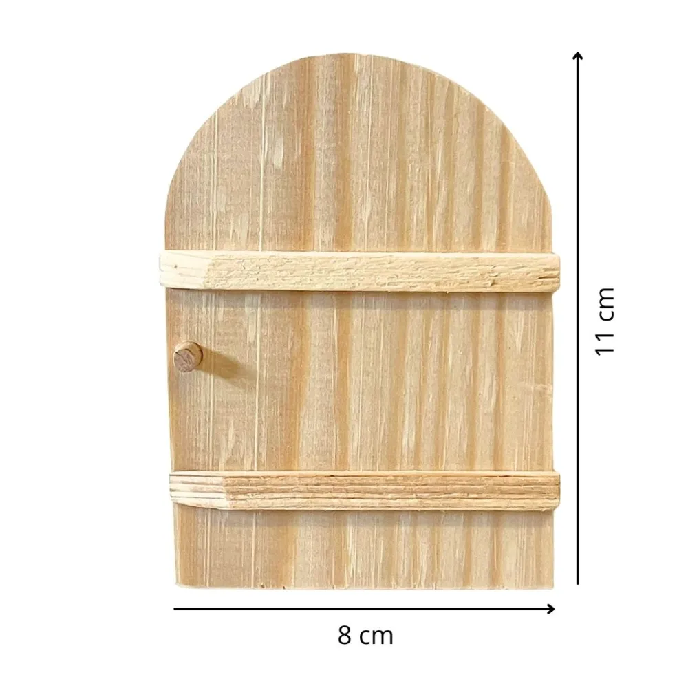 Arched natural wood door for 10 cm Nativity figures