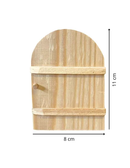 Arched natural wood door for 10 cm Nativity figures