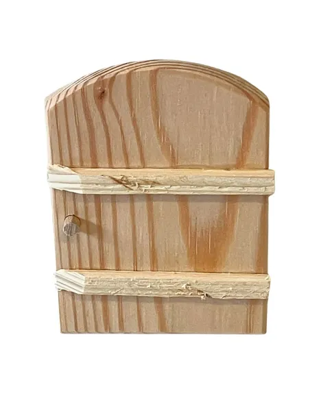 Porta arcata legno naturale per statue da 6-8 cm