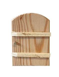 Arched natural wood door for 6–8 cm Nativity figures