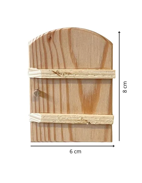 Porta arcata legno naturale per statue da 6-8 cm