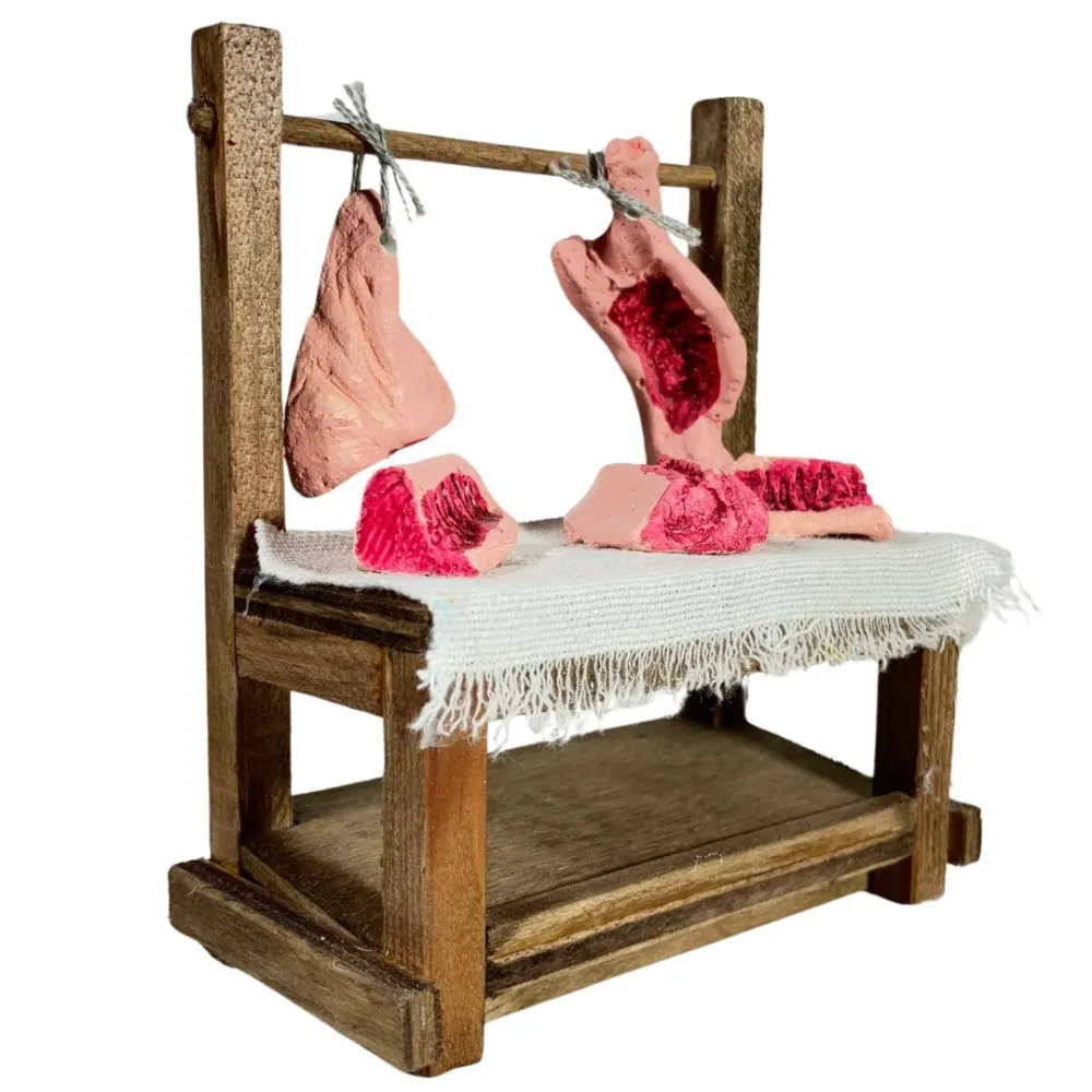 Wooden Meat Stall for 10–12 cm Nativity Figures