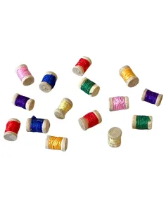 Set of 15 Wooden Thread Spools for 10–12 cm Nativity Figures