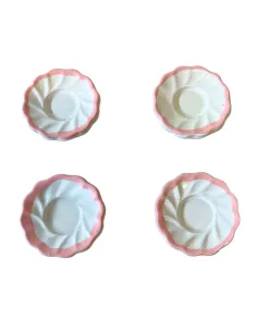 Set 4 piatti finta porcellana decorata per statue da 10-12 cm
