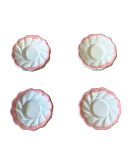 Set of 4 Faux Porcelain Plates for 10–12 cm Nativity Figures