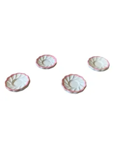 Set 4 piatti finta porcellana decorata per statue da 10-12 cm 2
