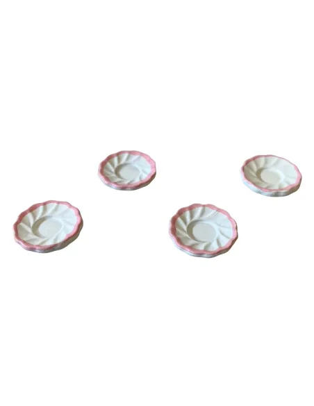 Set of 4 Faux Porcelain Plates for 10–12 cm Nativity Figures