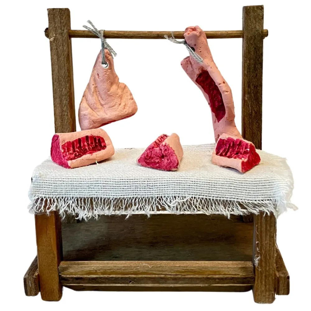 Wooden Meat Stall for 10–12 cm Nativity Figures