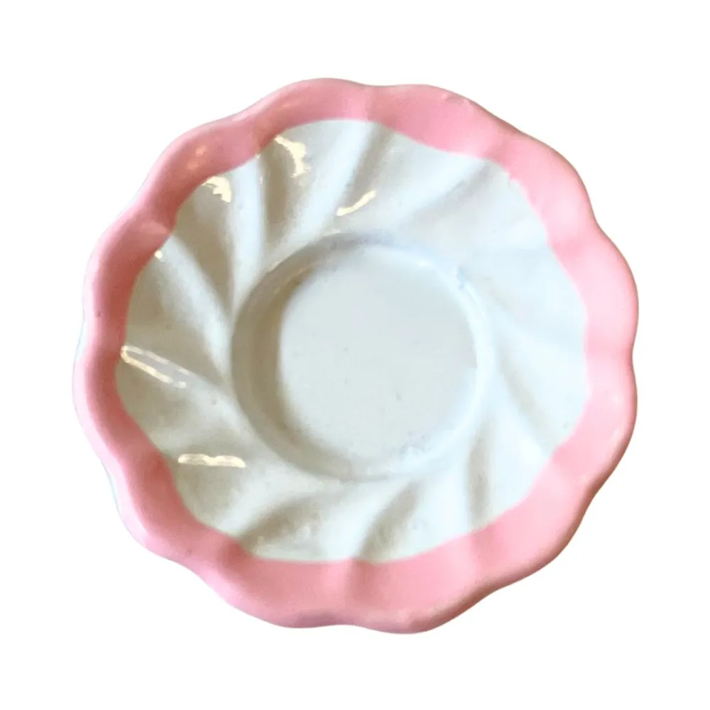 Set of 4 Faux Porcelain Plates for 10–12 cm Nativity Figures