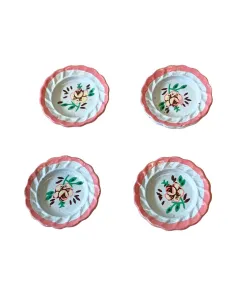 Set 4 piatti finta porcellana decorata per statue da 15 cm