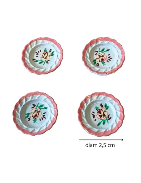 Set 4 piatti finta porcellana decorata per statue da 15 cm