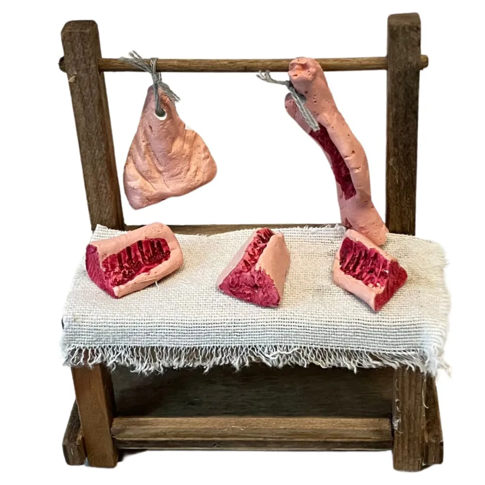 Wooden Meat Stall for 10–12 cm Nativity Figures