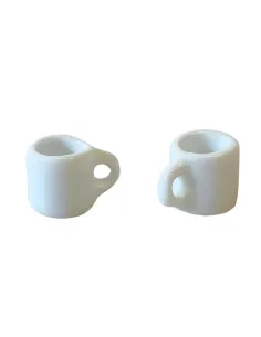 Set of 2 White Porcelain Mugs for 25–30 cm Nativity Figures